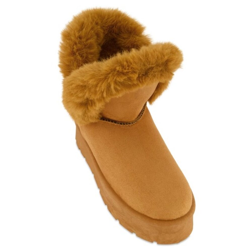 Tan Faux Fur Lined Platform Boots